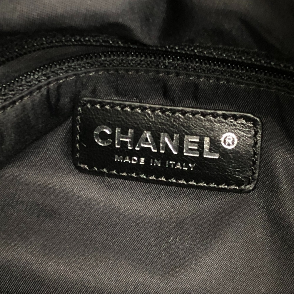 CHANEL Black Leather Logo Tote Bag - Picture 10 of 12
